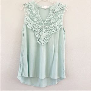 Sugar Rain Sleeveless Mint Green Top Sz Small